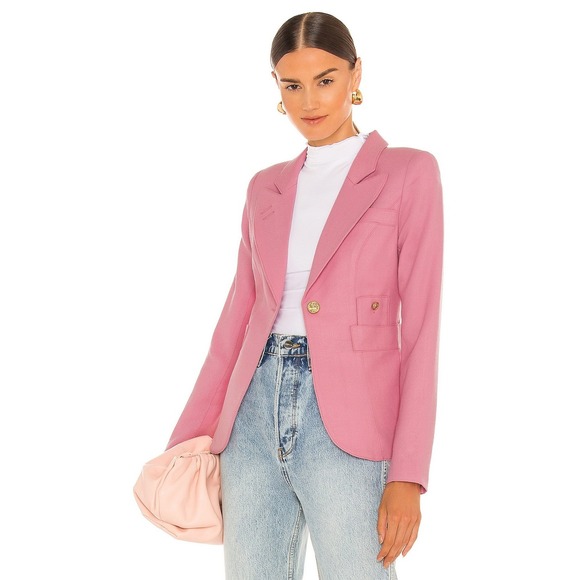 Smythe Jackets & Blazers - Smythe Classic Duchess Blazer Rethink Pink Wool Blend Gold Button Jacket Size 6